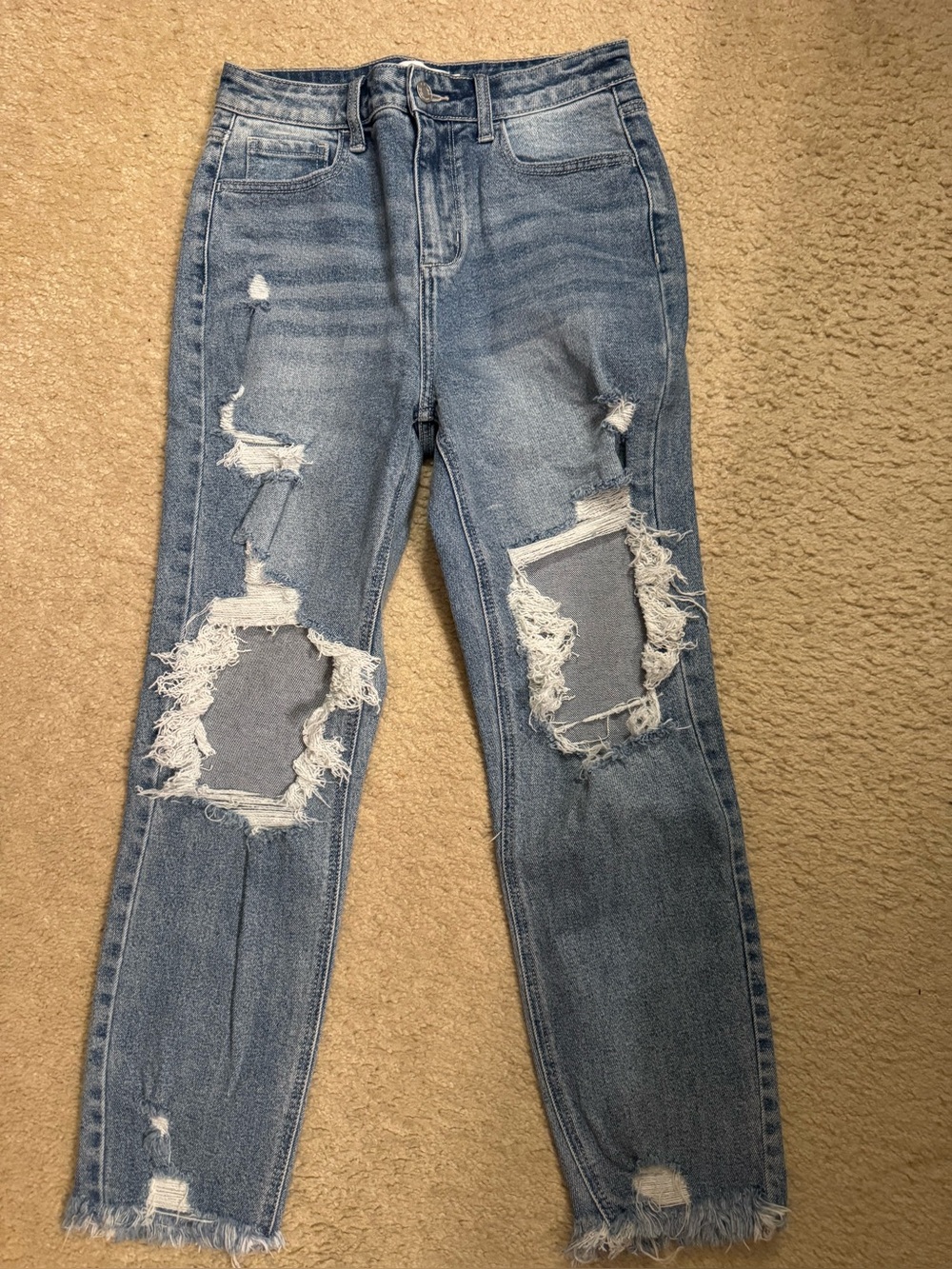 Cello Light Blue Distressed Boyfriend Jeans
